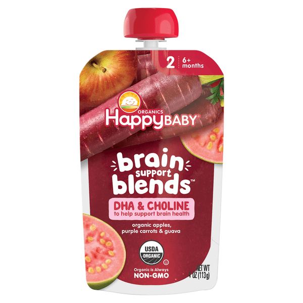 Save on Happy Baby Organics Stage 2 Baby Food Brain Support Blends DHA
