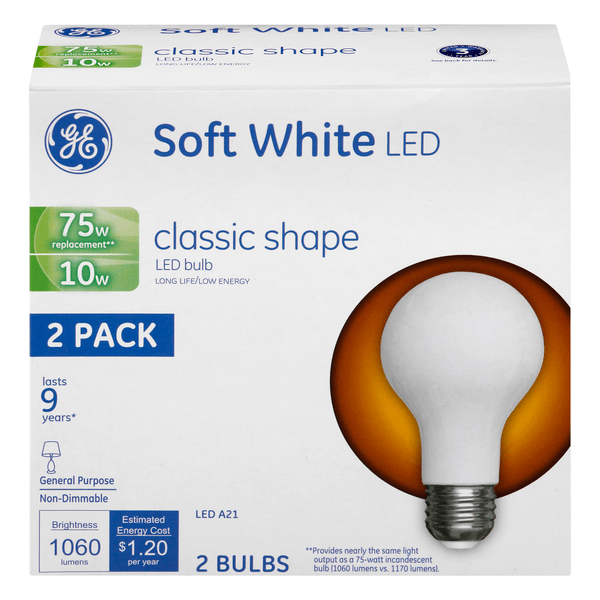 Save on GE LED Soft White Light Bulbs Classic Shape NonDimmable 75w
