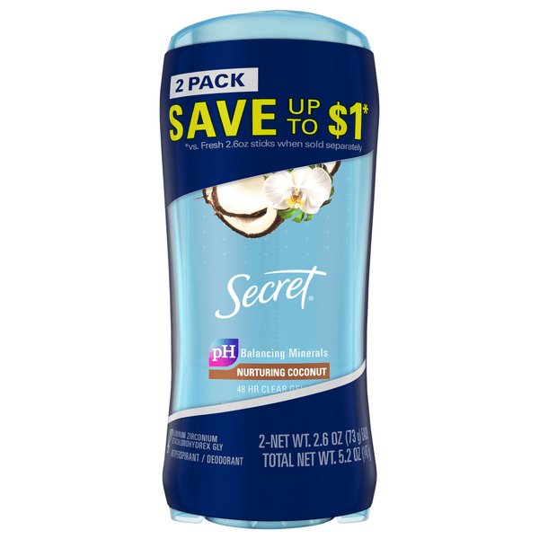 Save on Secret 48 HR Antiperspirant Clear Gel Nurturing Coconut 2 ct