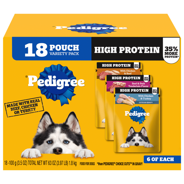 Save on Pedigree High Protein Adult Wet Dog Food Pouch Variety Pack