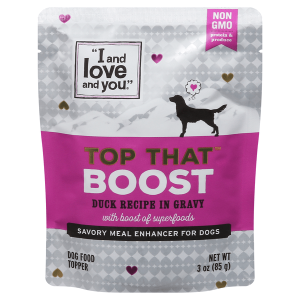 Save on I and Love and You Top That Boost Wet Dog Food Topper Duck
