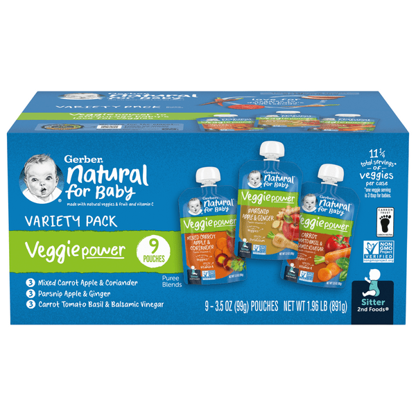 Save on Gerber 2nd Baby Food Pouches Veggie Power Variety Pack 9 ct