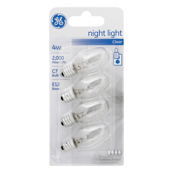 Save on GE Night Light Light Bulb Clear 4 Watt Order Online Delivery