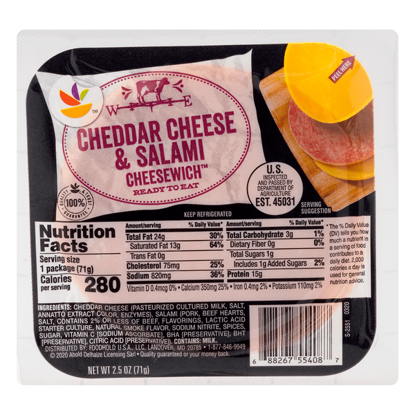 Save on Giant Ready To Eat Cheesewich Cheddar Cheese & Salami Order