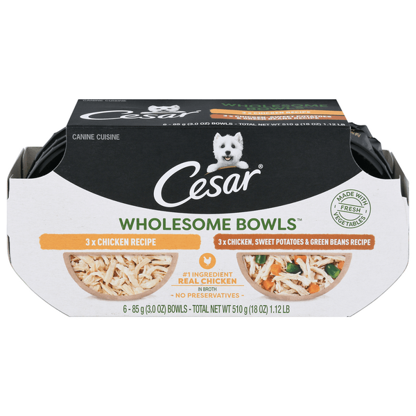 Save on Cesar Wholesome Bowls Adult Wet Dog Food Chicken Variety Pack