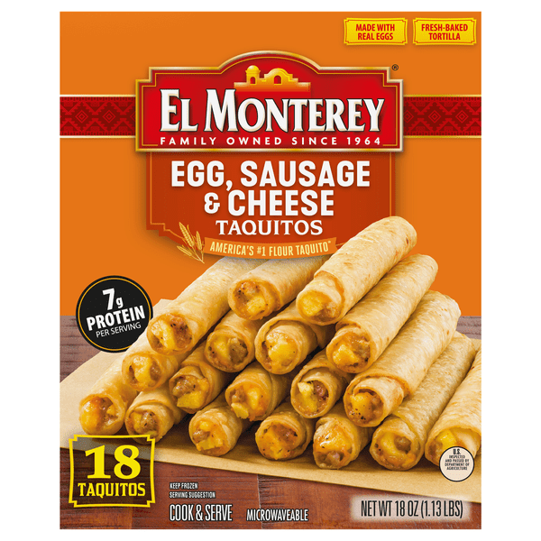 Save on El Monterey Egg Sausage & Cheese Taquitos 18 ct Frozen Order