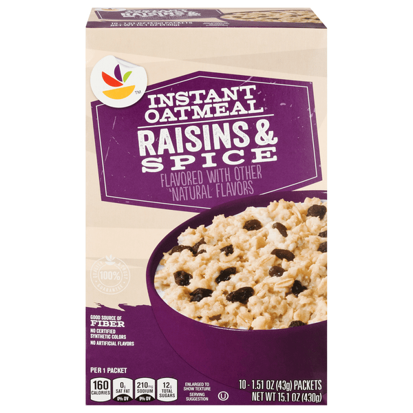 Save on Stop & Shop Instant Oatmeal Raisins & Spice 10 ct Order