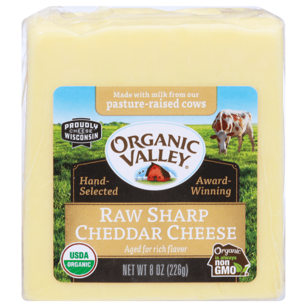 Save on Organic Valley Grassmilk Raw Sharp Cheddar Cheese Chunk Order