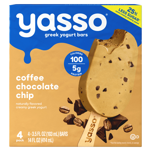 Save on Yasso Frozen Greek Yogurt Bars Coffee Chocolate Chip Gluten Free 4 ct Order Online