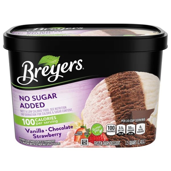 Save on Breyers Frozen Dairy Dessert Vanilla Chocolate Strawberry No