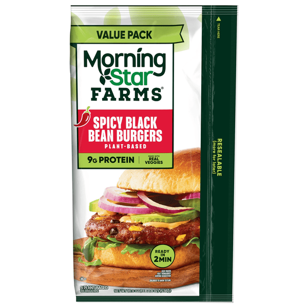 Save on MorningStar Farms PlantBased Spicy Black Bean Burgers 8 ct