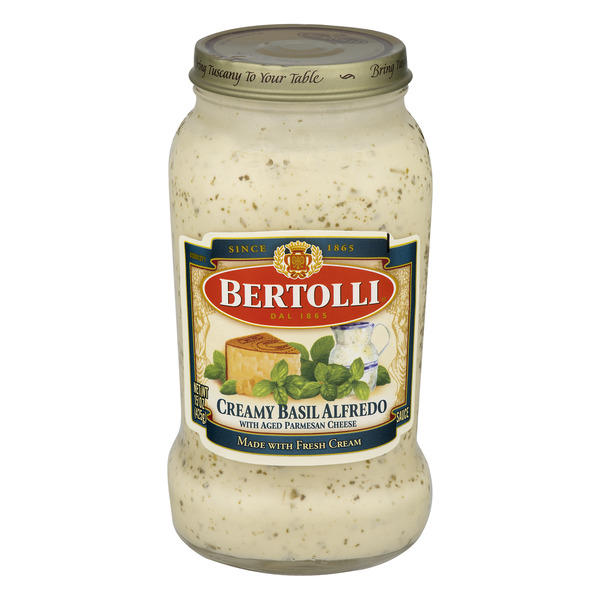 Save on Bertolli Pasta Sauce Creamy Basil Alfredo with Aged Parmesan