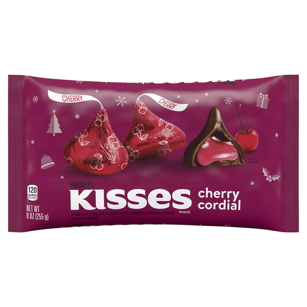 Save on Hershey's KISSES Cherry Cordial Milk Chocolate Christmas Candy