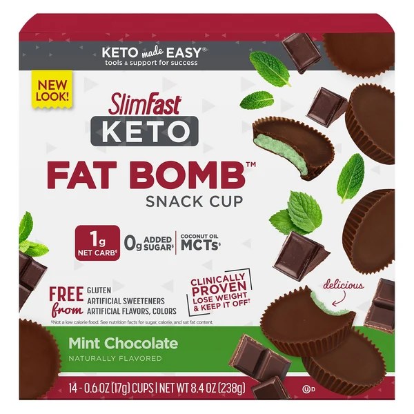 Save on SlimFast Keto Fat Bomb Snack Cup Mint Chocolate 14 ct Order