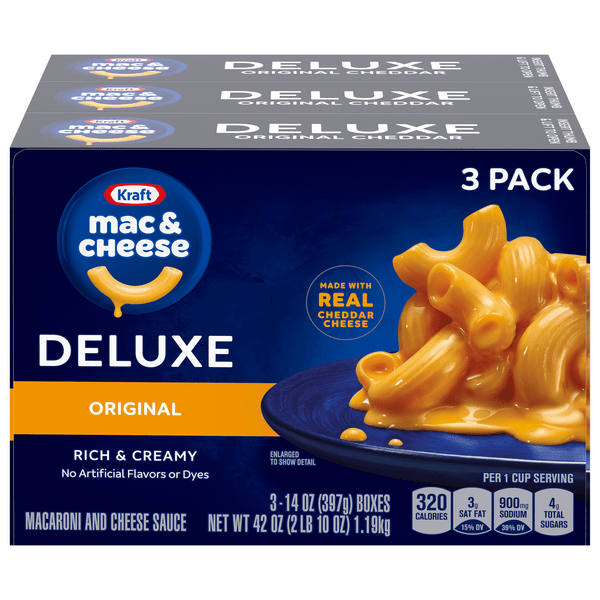 Save on Kraft Deluxe Mac & Cheese Dinner Original Cheddar 3 ct Order Online Delivery Giant