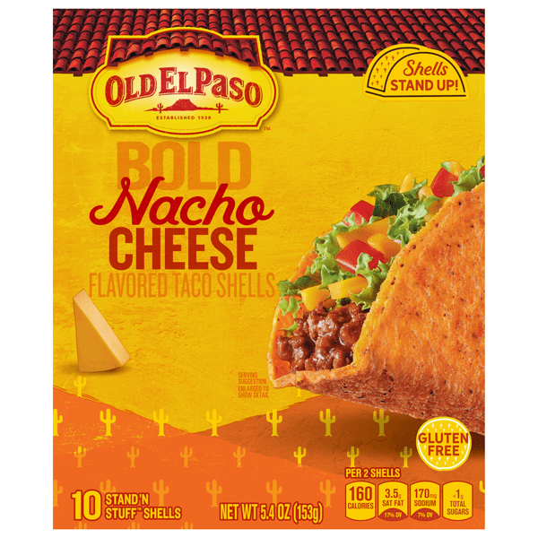 Save on Old El Paso Bold Nacho Cheese Flavored Stand'n Stuff Taco