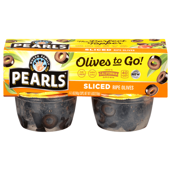 Save on Pearls Olives To Go! California Ripe Sliced 4 ct Order Online