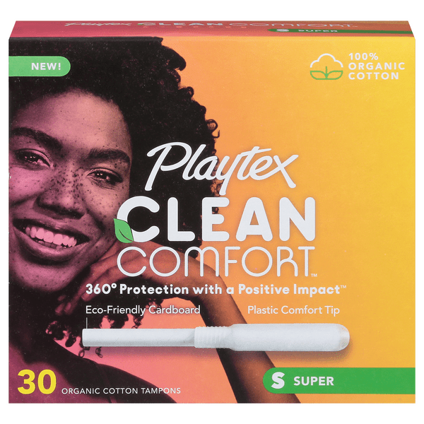 Save on Playtex Clean Comfort Tampons Super Organic Cotton Order Online