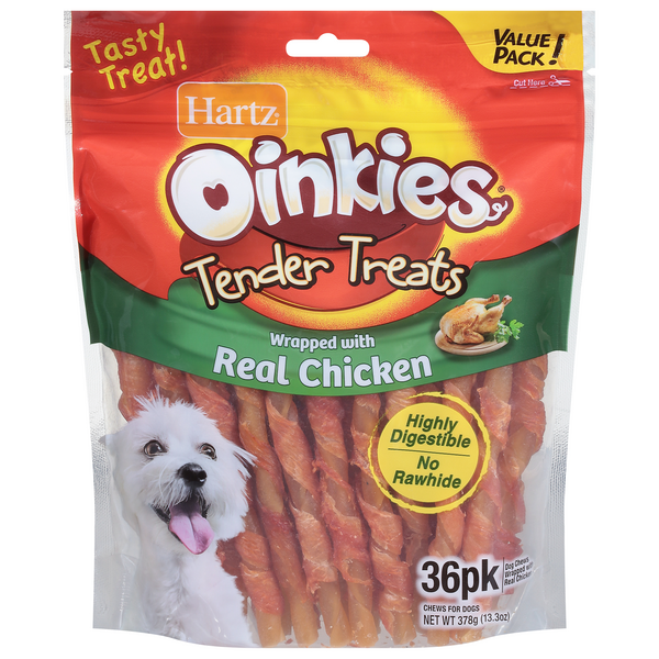 Save on Hartz Oinkies Tender Treats Wrapped w/Real Chicken No Rawhide