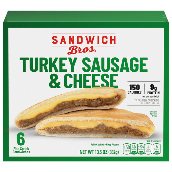 Save on Sandwich Bros. Pita Snack Sandwiches Turkey Sausage & Cheese