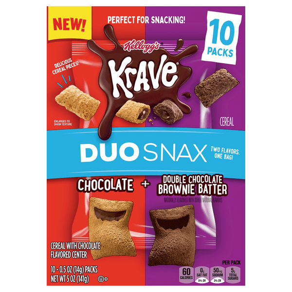 Save on Kellogg's Krave Duo Snax Chocolate & Double Choc Brownie Batter