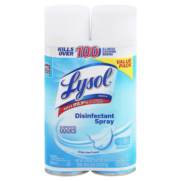 Save on Lysol Disinfectant Spray Crisp Linen Scent Value Pack 2 ct