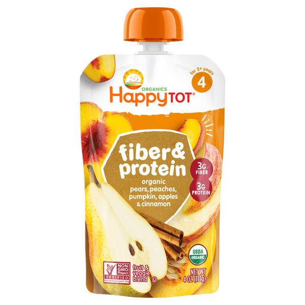 Save on Happy Tot Organics Stage 4 Fiber & Protein Fruit & Veggie Blend