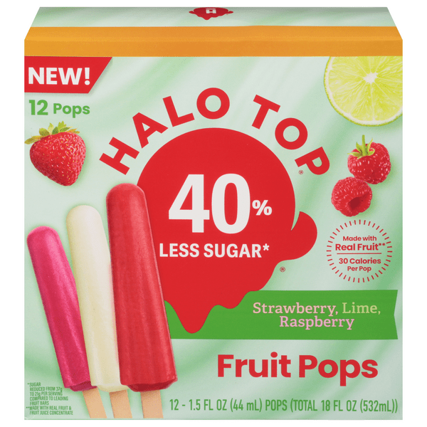 Save on Halo Top Fruit Pops Strawberry Lime & Raspberry 12 ct Order