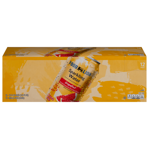 Save on Food Lion Sparkling Water Grapefruit Flavored 12 pk Order