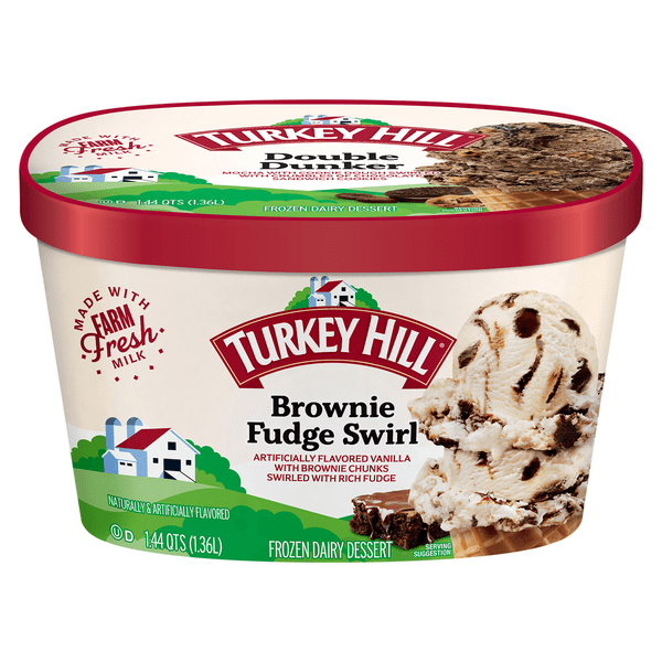 Save on Turkey Hill Brownie Fudge Swirl Frozen Dairy Dessert Order