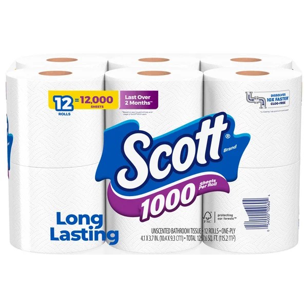 Save on Scott 1000 Sheets Per Roll 1Ply Toilet Paper Unscented Order