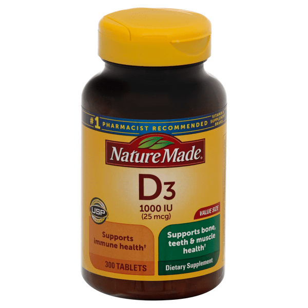 Save on Nature Made Vitamin D3 1000 IU Dietary Supplement Tablets Order