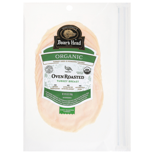 Save on Boar's Head Organic Antibiotic Free Oven Roasted Turkey Breast Sliced Order Online
