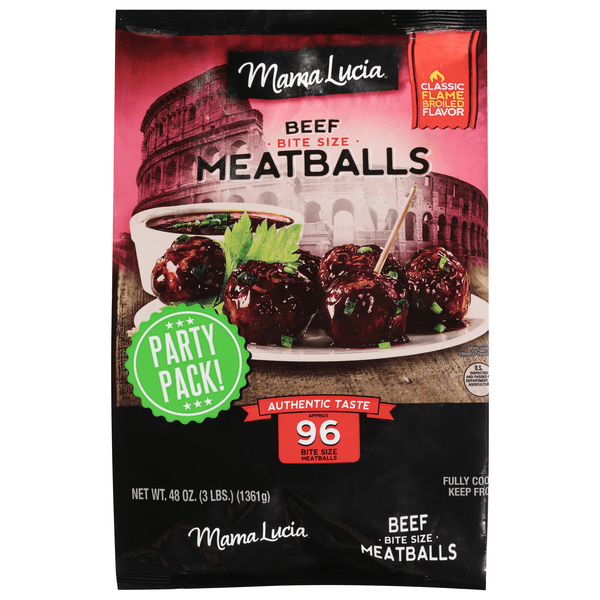 Save on Mama Lucia Meatballs Beef Bite Size Fully Cooked Frozen Order