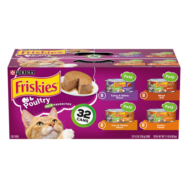 Save on Friskies Poultry Pate Favorites Wet Cat Food Variety Pack 32