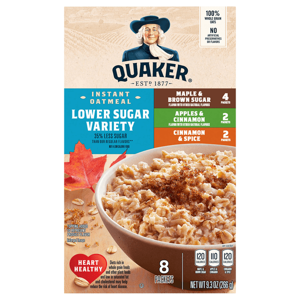 Save on Quaker Instant Oatmeal Variety Pack Lower Sugar 8 ct Order