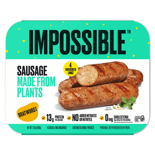 Save on Impossible Bratwurst Sausage Links Made from Plants 4 ct