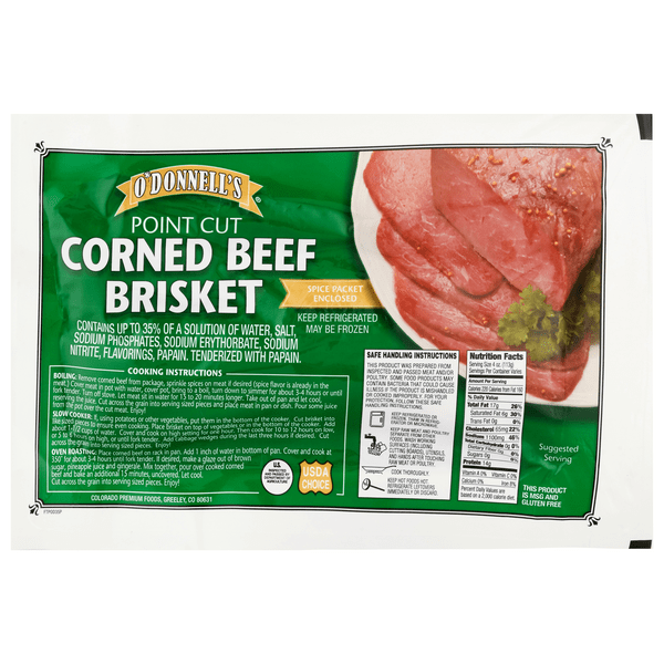 O'Donnell's USDA Choice Corned Beef Brisket Flat Cut Fresh, 60 OFF