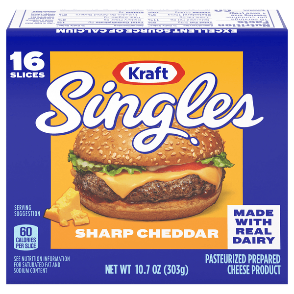 Save on Kraft Singles Sharp Cheddar Cheese Slices 16 ct Order Online
