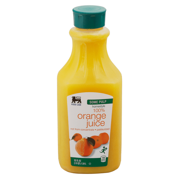 Save on Food Lion 100 Orange Juice Homestyle Some Pulp Order Online Delivery Food Lion