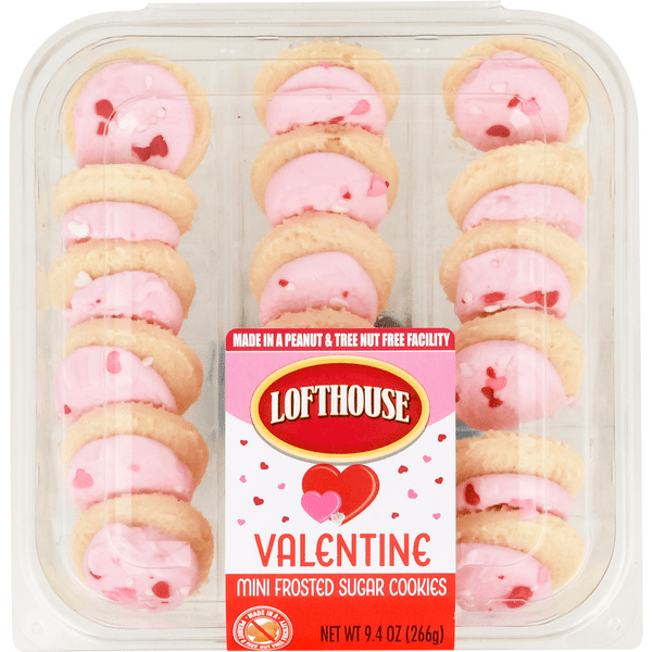 Save on Lofthouse Mini Valentine's Day Pink Frosted Sugar Cookies 18