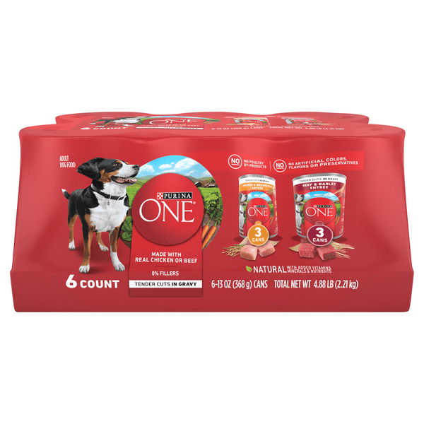 Save on Purina ONE Adult Wet Dog Food Tender Cuts In Gravy Variety 6