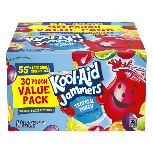 Save on KoolAid Jammers Juice Pouches Tropical Punch Flavored 30 pk