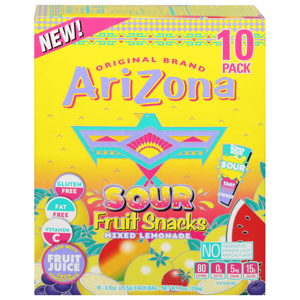 Save on AriZona Sour Fruit Snacks Mixed Lemonade 10 ct Order Online