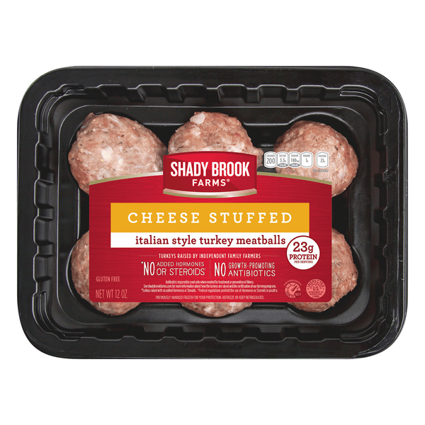 Save on Shady Brook Farms Cheese Stuffed Italian Style Turkey Meatballs