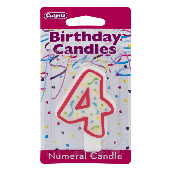 Save on Culpitt Numeral Birthday Candle 4 Red Order Online Delivery