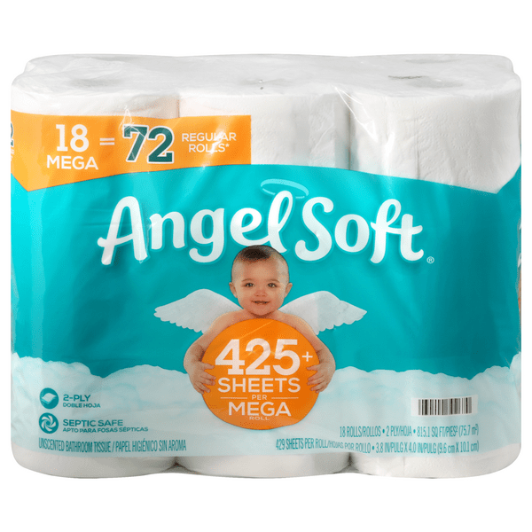 Save on Angel Soft Toilet Paper Mega Roll 2Ply Unscented Order Online Delivery GIANT