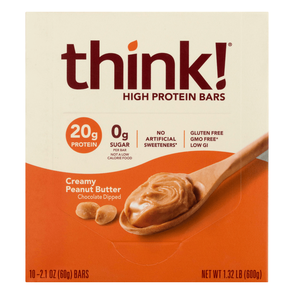 Save on think! High Protein Bar Creamy Peanut Butter Gluten Free 10 ct