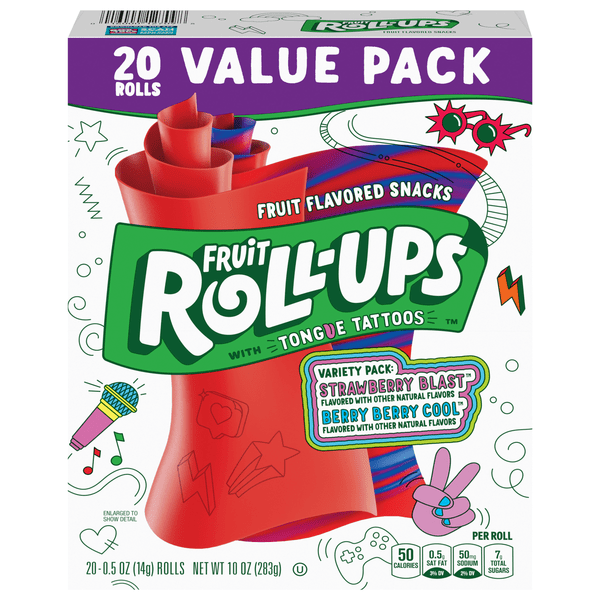Save on Fruit RollUps Unicorn Tongue Tattoos Variety Pack 20 ct