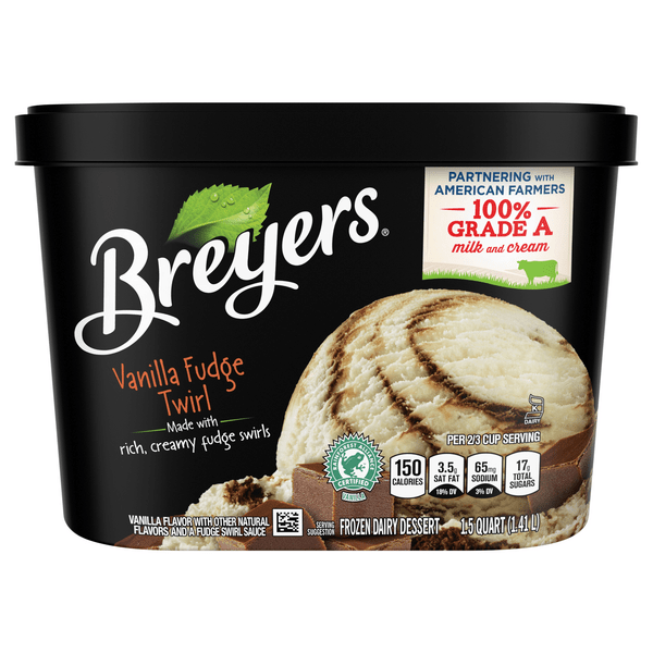 Save on Breyers Frozen Dairy Dessert Vanilla Fudge Twirl Order Online